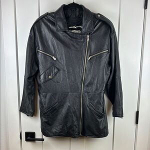 Cuir Classique Body Exteriors Women's Black Leather Coat Jacket Size Large